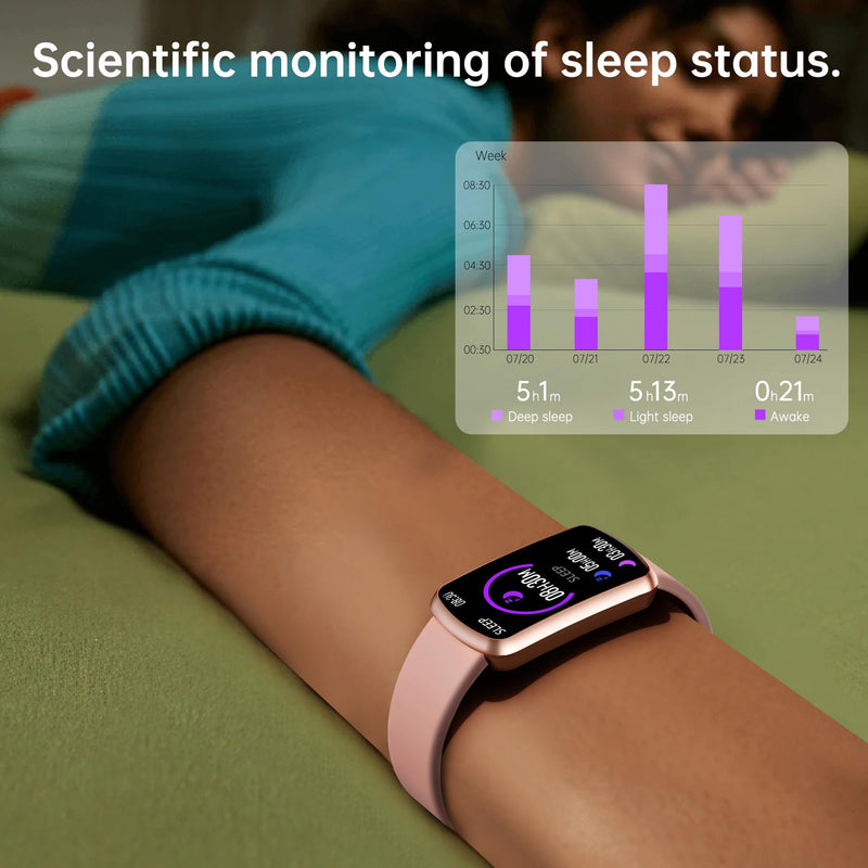 Health Fitness Tracker with 24/7 Heart Rate, Smart Watch with Blood Pressure and Blood Oxy-gen Monitor, Bulit-in 120+ Sport Mode, Sleep Tracking Waterproof Activity Tracker for Women Men Deep Pink