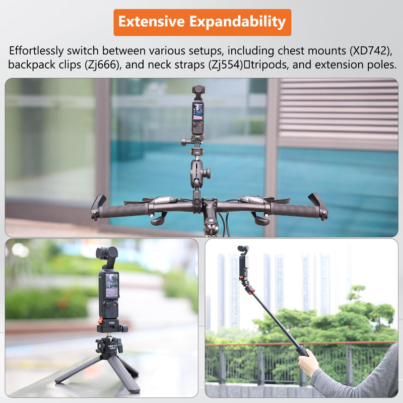 [AUSTRALIA] - VRIG Adapter Base for DJI Osmo Pocket3,PULUZ Dock Desktop Base Aluminum Alloy Bracket for DJI Osmo Pocket3 Accessories, 1/4 Screw Hole for Tripod, Handle or Selfie Stick 