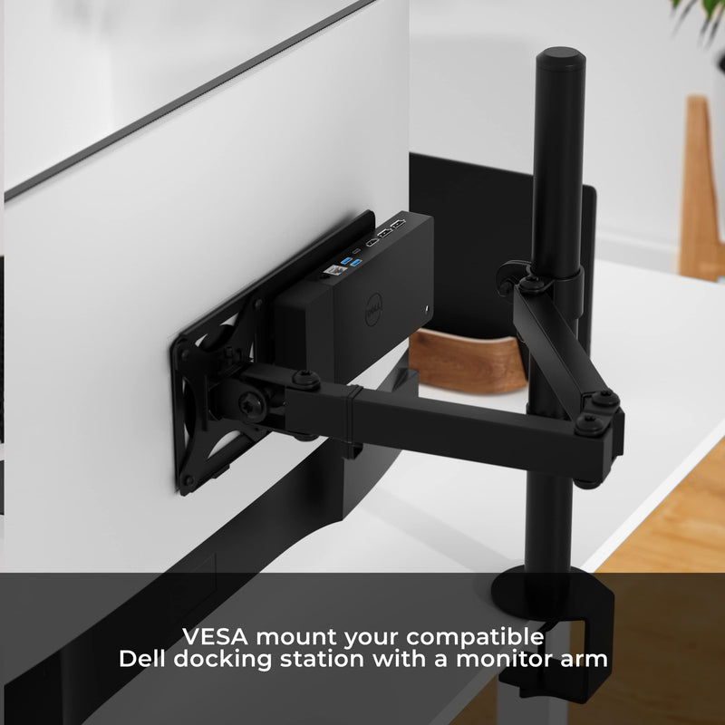 HumanCentric Monitor Arm VESA Mount Extension for Dell Docking Station | Fits WD19, WD19TB, WD19DC, WD15, Adapter for Dell Docking Station Arm Bracket, Compare MK15 Mount Kit, Extension Compatible