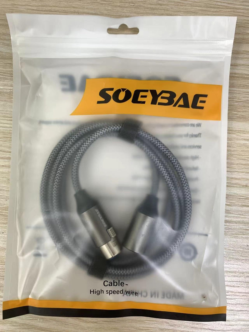 SOEYBAE Microphone Cable XLR Male to Female 0.5M/1.5FT,Noise-Cancelling Mic Speaker Cable,for Audio Sound Consoles, Power Amplifier