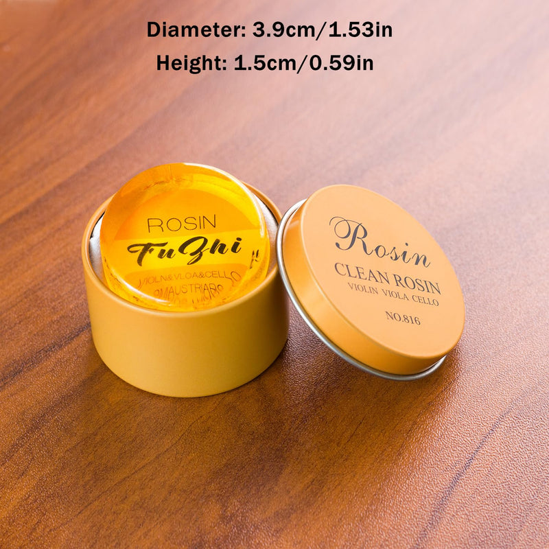 Violin Rosin 2 Pack, Natural Rosin with Case, Light Low Dust Rosin for Violin Viola and Cello Bows Yellow