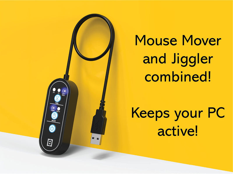 Tech8 USA, 2-in-1 Mouse Mover and Jiggler in 1, Keeps PC Active, Status Green, Undetectable, Timer Function, Dual Mode, American Company