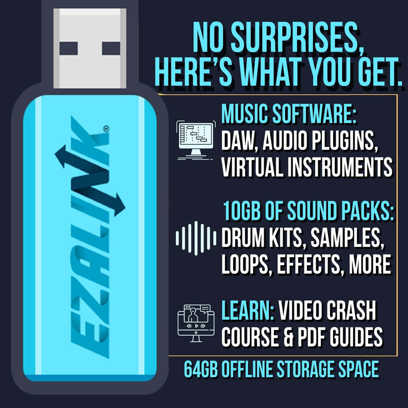 Music Software Bundle for Recording, Editing, Beat Making & Production - DAW, VST Audio Plugins, Sounds for Mac & Windows PC