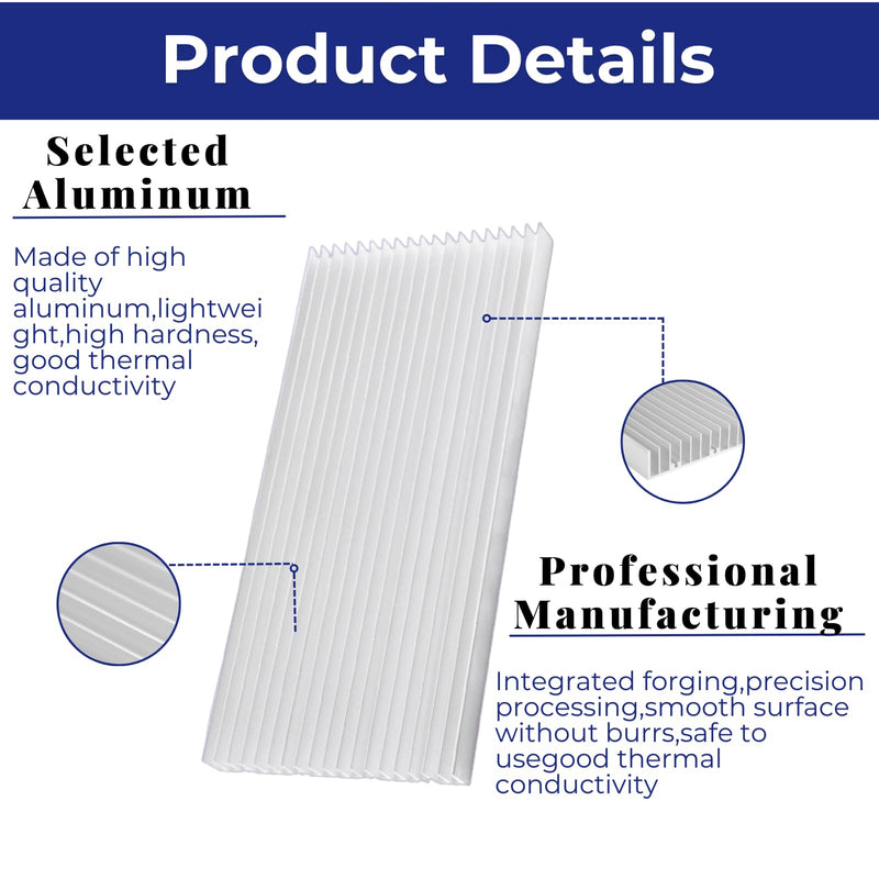 [AUSTRALIA] - Jadeshay Heat Sink, 1 Piece Aluminium Heat Sink Heatsink LED for High Performance LED Light Transistor Semiconductor Devices, 300 x 140 x 20 mm 