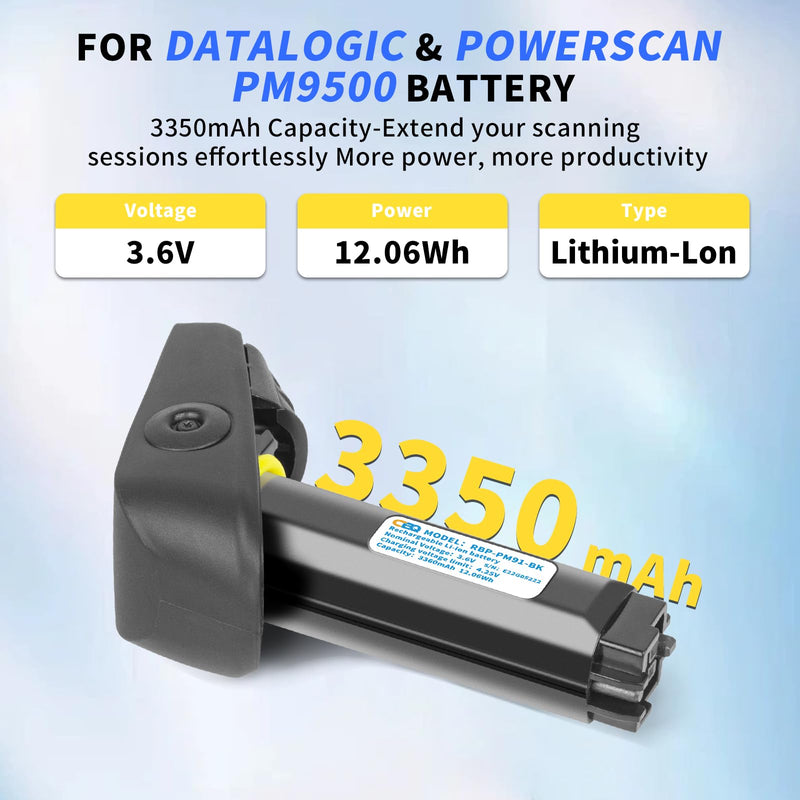 [AUSTRALIA] - CBQ RBP-PM91-BK Battery, for Datalogic PM9300 PM9100 PM9500 PM9501 PBT9501 95X1 AR PM9501-AR Scanner for Honeywell PowerScan RBP-PM91-BK FBP-9001 FBP-PM91 Rechargeable Battery 