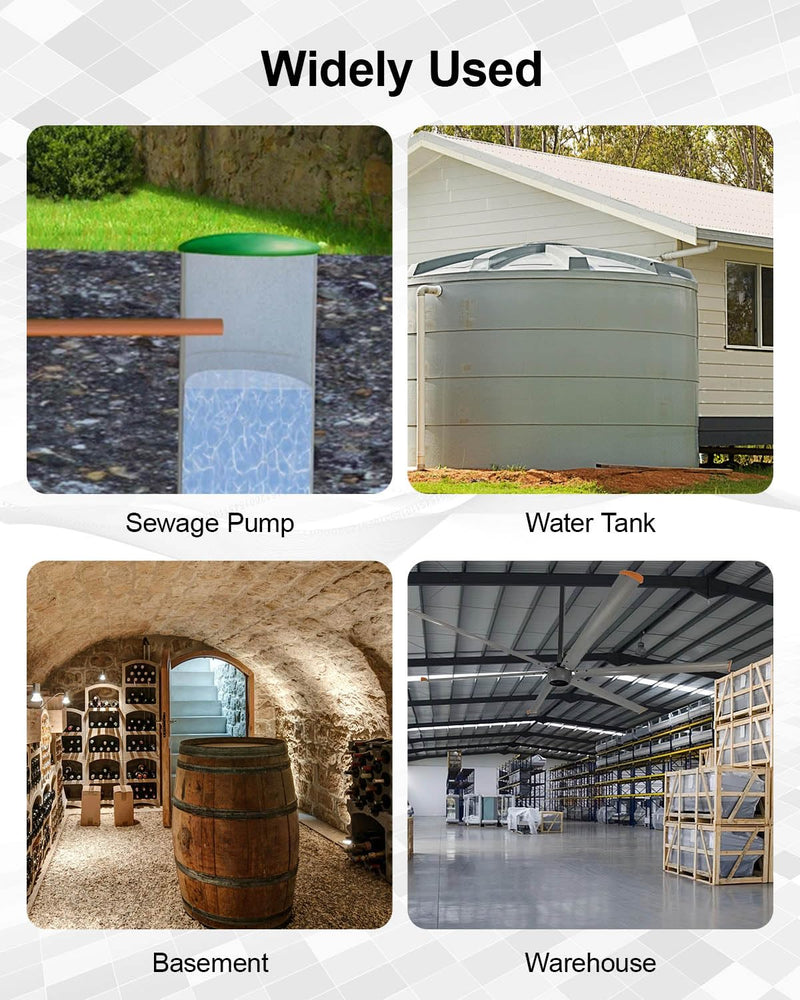 [AUSTRALIA] - Sump Pump Alarm, High Water Leak Detection with 110dB Loud Alarm & LED Indicator, 10ft Probe Cable, DC 12V Safety Power, for Basements, Septic Tanks, Sumps, Indoor & Outdoor Warning Systems 