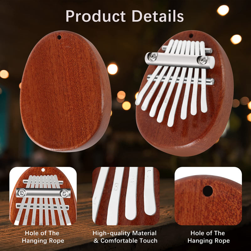 [AUSTRALIA] - EASTROCK 8 Key Mini Kalimba, Finger Thumb Piano with Accessory Pendant Gift, Exquisite Finger Piano Ornaments Christmas Gift for Kid Adult Beginners woodR 
