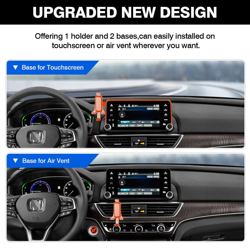 Autorder Car Phone Holder for Honda Accord 2018-2022 Accessories Air Vent Screen Fixed Clip 360° Rotation Cell Phone Mount Hands-Free Anti-Vibration(Two Installation Methods)
