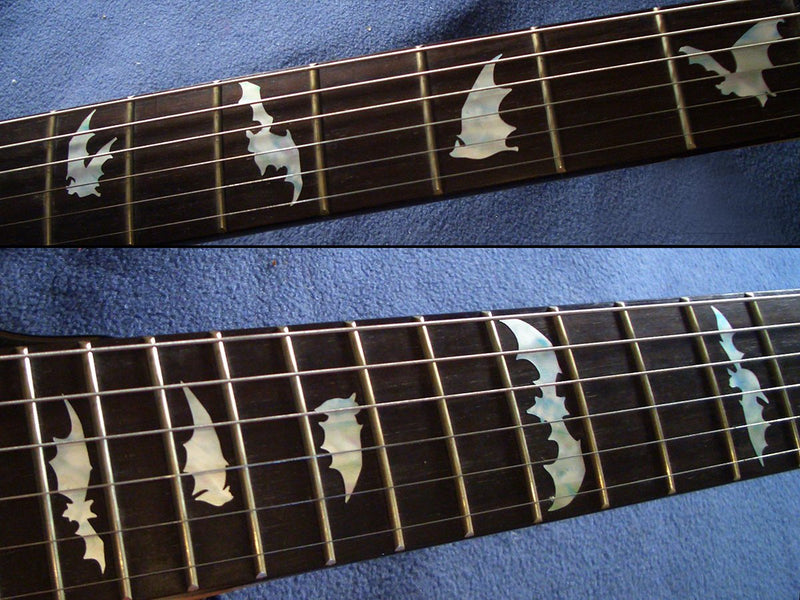 Jockomo BAT Bat/White Pearl Guitar Inlay Sticker White pearl