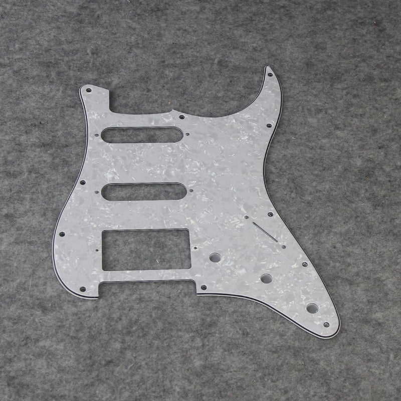 [AUSTRALIA] - FLEOR HSS Guitar Pickguard 11-Hole ST Style Electric Guitar Pick Guard Backplate Set with Mounting Screws,4Ply White Pearl 4Ply White Pearl 