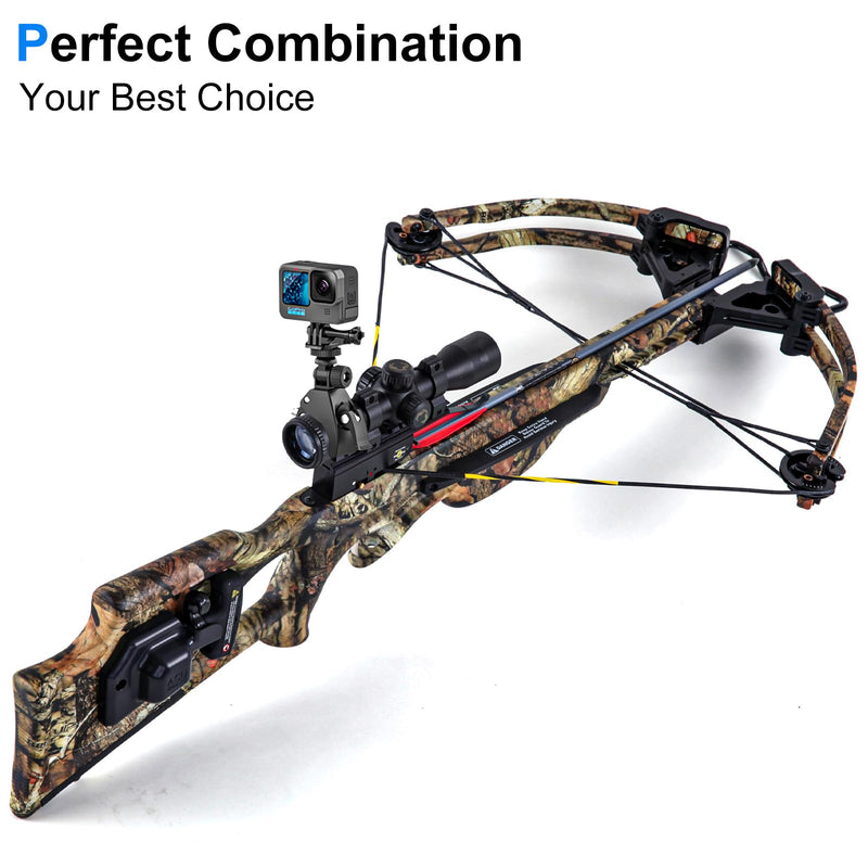 [AUSTRALIA] - Easy Installation Adjustable Crossbow Gun Scope Camera Clamp Mount with 1/4 Thread for Gopro Hero Session Fixation 
