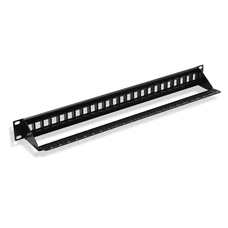 Cable Matters Rack or Wall Mount 24-Port Cat6, Cat 6 Keystone Patch Panel (Blank Patch Panel) & Slim Profile 90 Degree Cat 6 RJ45 Keystone Jack in White