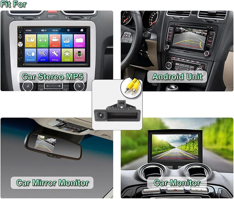 GreenYi AHD 1080P Vehicle Backup Camera for BMW E82 E88 E84 E90 E91 E92 E93 E70 E60 E61 E39 3 5 X5 X6, Car Rear View 170 Fisheye Lens IP68 Waterproof Trunk Handle Camera