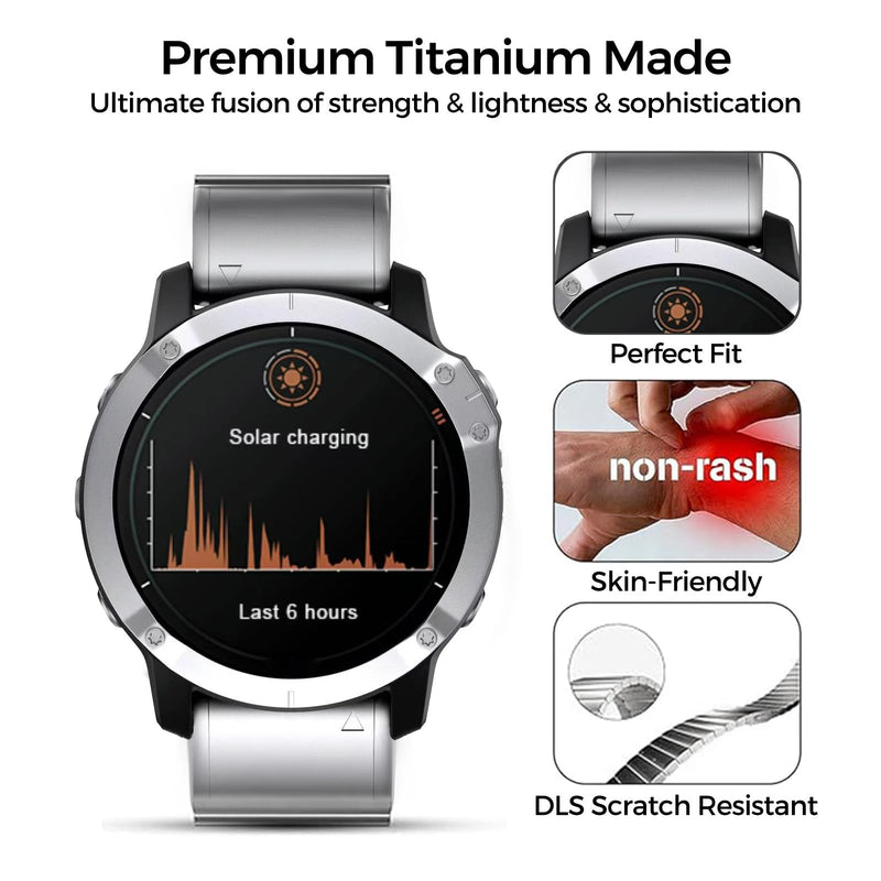Titanium Magnetic Band for Fenix 8/7X/6X/5X Plus, 26mm Titanium Metal Quick Release Strap for Garmin Fenix 7X Pro/6X Pro/5X Plus/Enduro 3/tactix 7 black