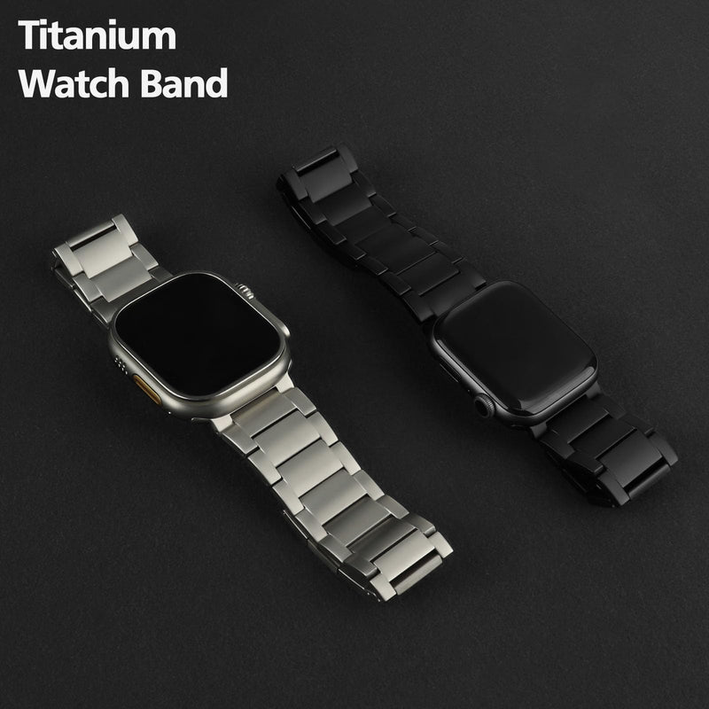 HITZEE Premium Titanium Band Compatible with Apple Watch Band 49/46(S11/10)/45/44/42mm, Comfortable Ti Band for Men for Apple Watch Ultra 3/2/1 49mm SE3 Series 11 10 9 8 7 6 5 4 3 2 1, Titanium