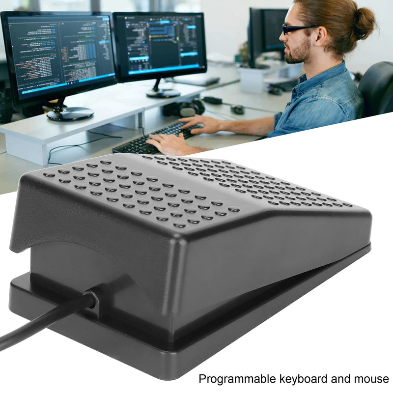 USB Foot Switch Pedal,USB Single Foot Pedal Switch Control,Customized Programmable Keyboard Mouse Game Action Single Foot Switch Pedal with USB A Interface