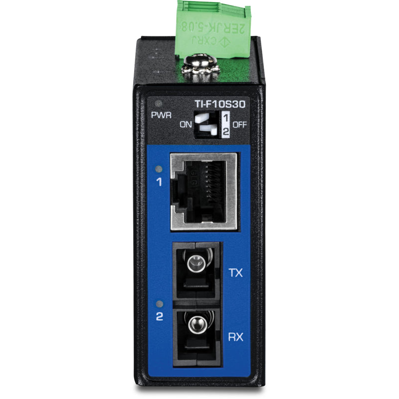 TRENDnet Industrial 100Base-FX Single-Mode SC Fiber Converter, TI-F10S30, | Hardened IP50 Rated 100Base-T Ethernet to 100Base-FX Converter, NDAA & TAA Compliant 30 KM