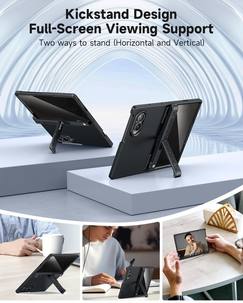 seacosmo for Samsung Galaxy Z Fold 8 Case with Stand Privacy Screen Black | Built-in Tempered Glass Protector, Hinge Protection, Kickstand, Magnetic, Full Body Phone Case for Galaxy Z Fold 8 (2026) Black Privacy