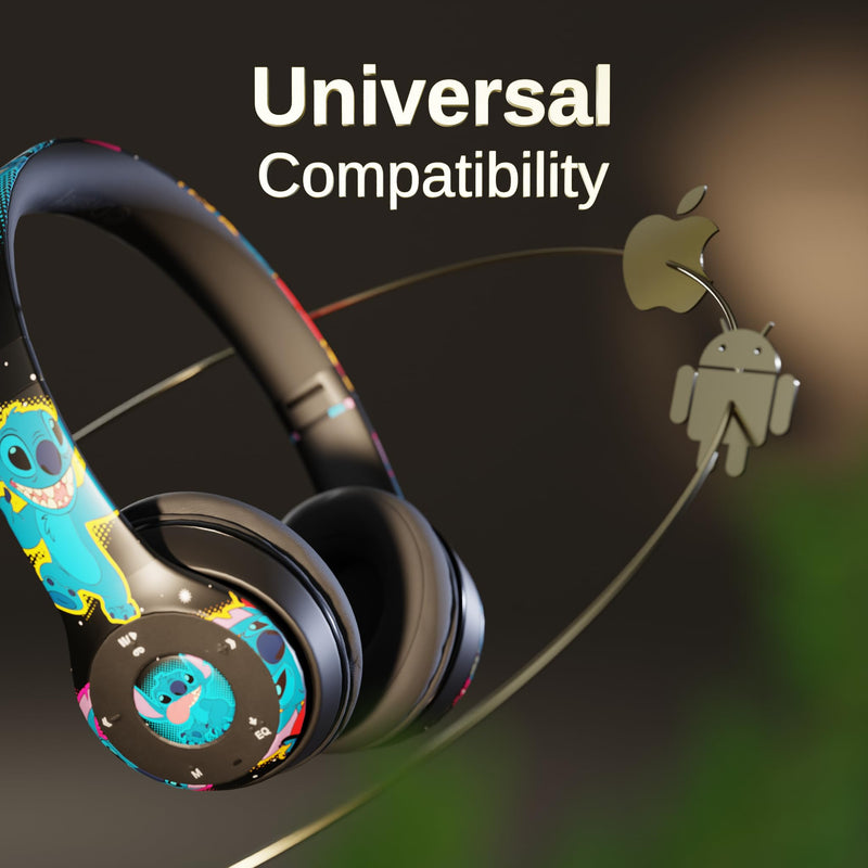 iJoy Disney Lilo & Stitch Bluetooth Over-Ear Headphones, Wireless Foldable Headset with Built-in Microphone for Adults and Kids, Comfortable Auriculares: Electronics Stitch Galactic