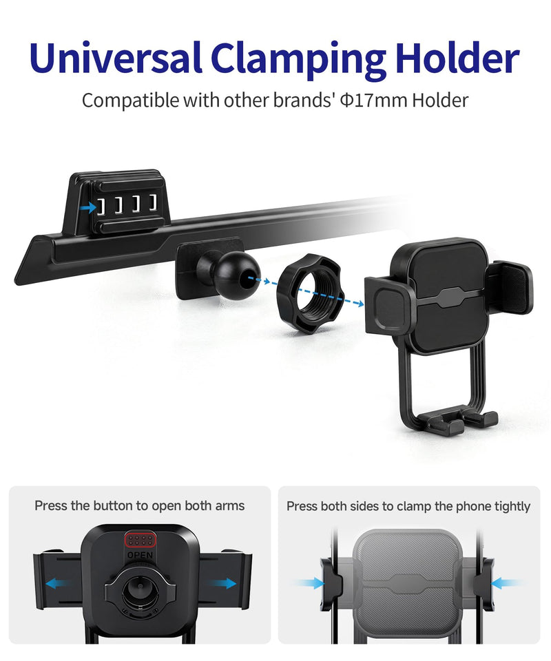 Auto Clamp Car Phone Holder for Lexus NX/Hybrid 2022-2026, 14" Screen Mount | Universal Mechanical Clip Cell Phone Mount Accessories Fit iPhone Android,Automobile Cradle GPS Dashboard Navigation Bracket 14-inch for 2022-2026 NX/NX Hybrid