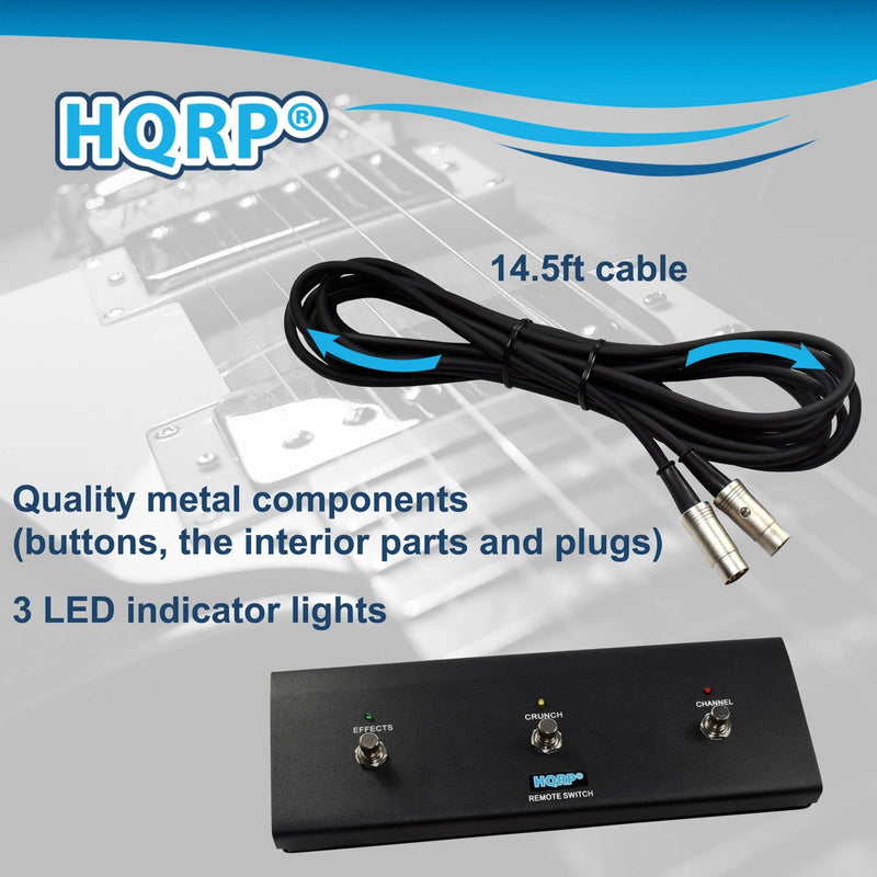 HQRP 3-Button Guitar Amp Footswitch Compatible with Peavey 5150 II Guitar Head, Replacement for Peavey 03582650