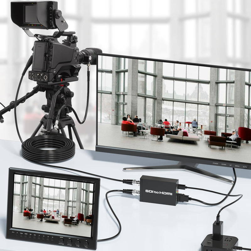 [AUSTRALIA] - SDI to HDMI adapter, BNC to HDMI converter applicable to 3G-SDI, HD-SDI, SD-SDI signals, widely used in broadcast television, outdoor large-screen display system 