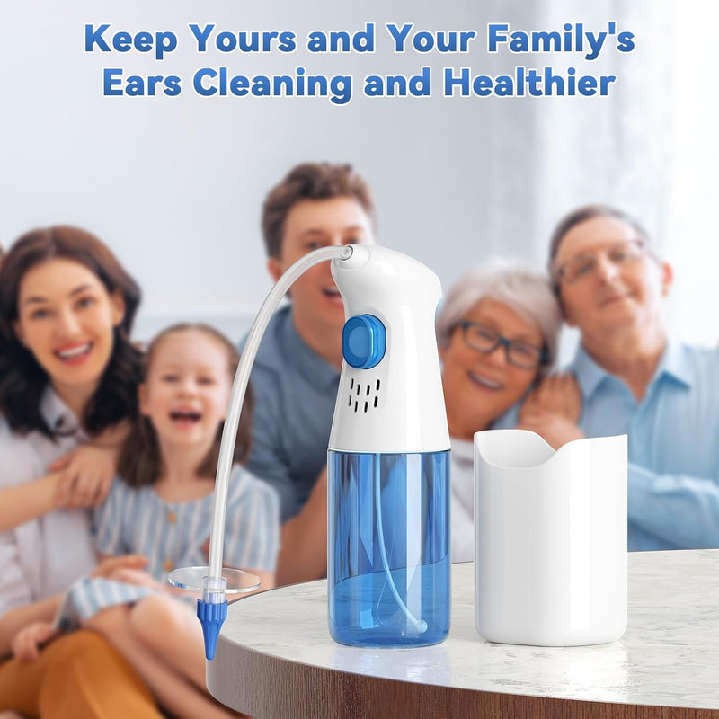 Qimic Ear Cleaner, Ear Wax Remover, 1080P Otoscope with Light, Ear Cleaner for Adults, Ear Wash, Ear Wash System, Ear Cleaning Set with 10 Ear Tips and Water Catching Basin blue-black