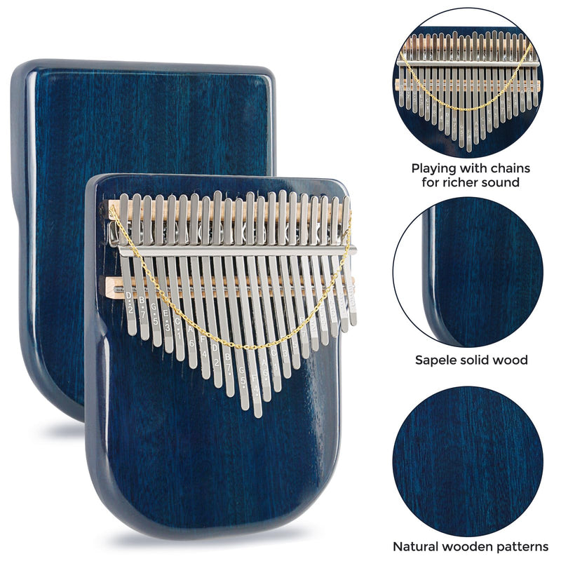 [AUSTRALIA] - EASTROCK Karimba Thumb Piano 21 key Sapele solid wood Flat-board Portable Mbira Finger Piano with Study Instruction and Tune Hammer Wood Kalimba Gift for Adults Beginners Professiona 