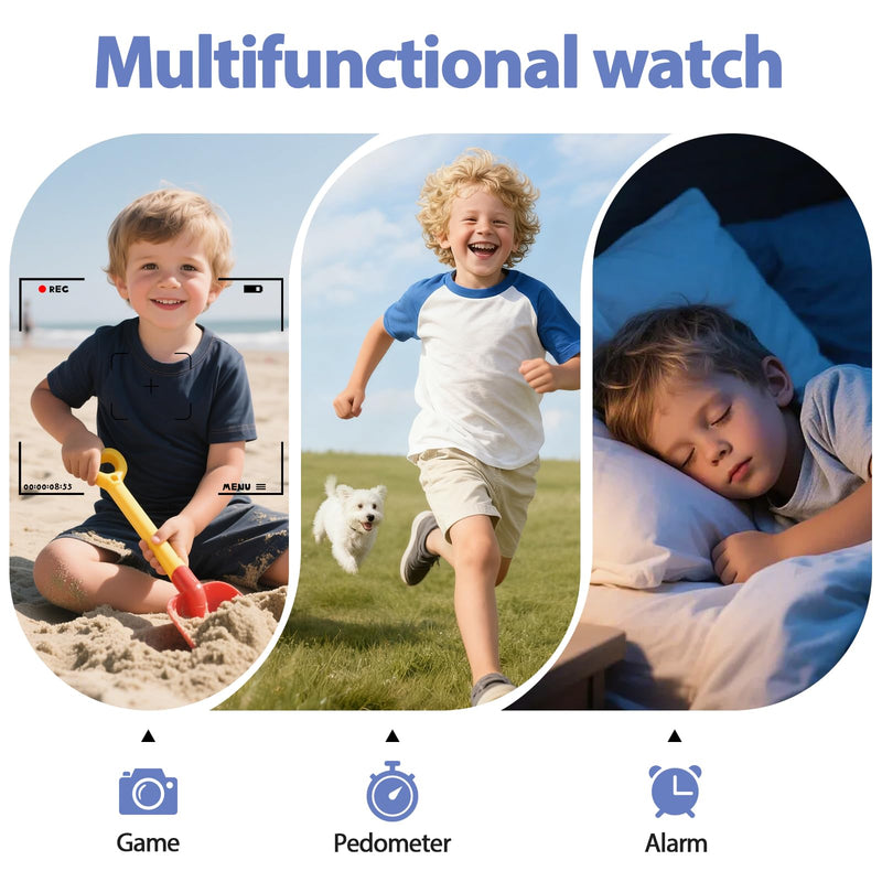 Smart Watch for kids-4g GPS Kids Phone Watch | Game Camera Pedometer Alarm Clock-Kids Watches for Girls Boys 4-12 Age Gifts Blue