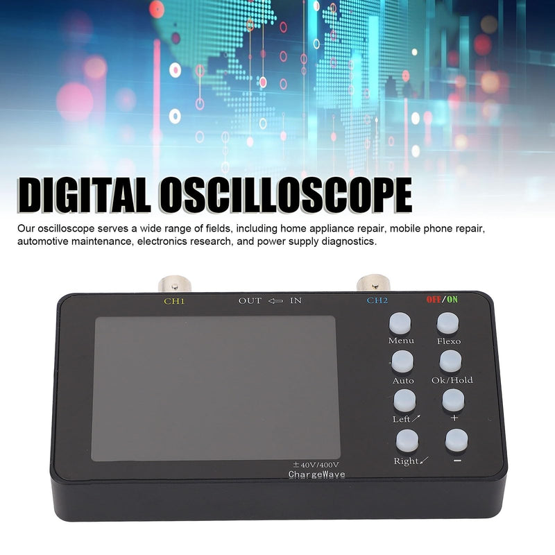 Digital Oscilloscope, 2-in-1 Oscilloscope and Signal Generator, 50 Ms/s Professional Handheld Oscilloscope, 2 Channel Digital Oscilloscope, with 3.2 Inch LCD Display for Repair of Electronics