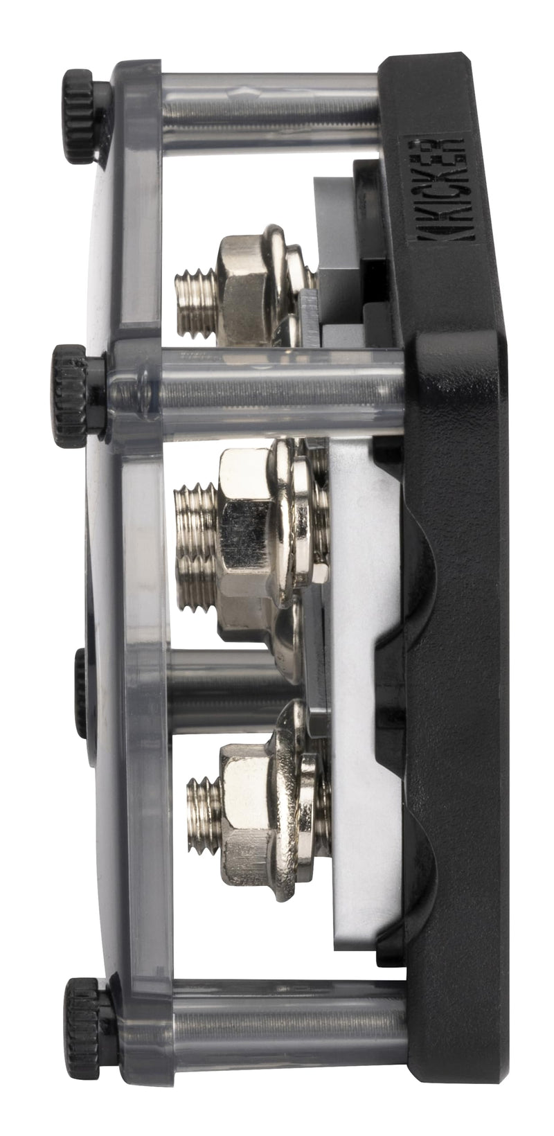 Kicker 50HPFD2 Warhorse 2-Output Fused Distribution Block | Dual amp power feeds, built-in circuit protection, clean amplifier wiring