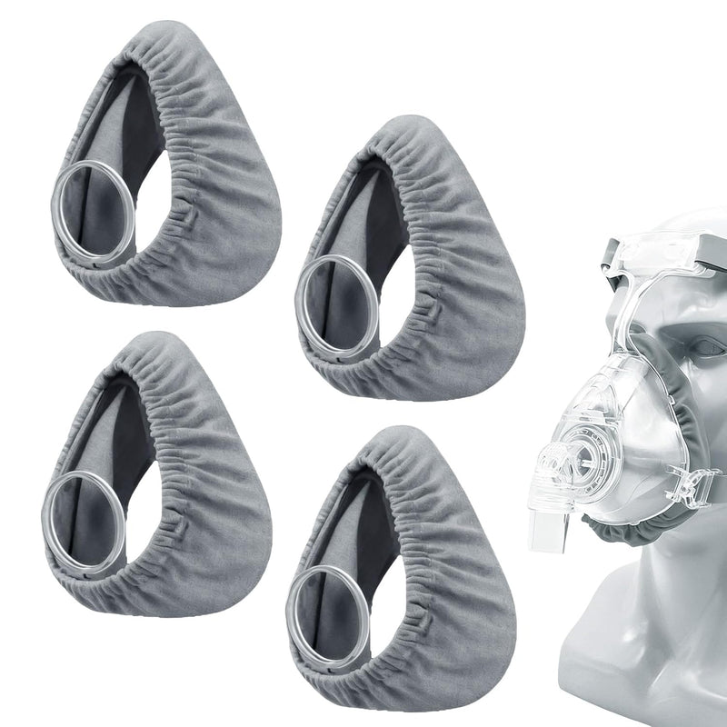 [AUSTRALIA] - 4PCS CPAP Mask Liners, Soft Mask Cushion Covers Washable for Airfit F20, Sleep Apnea Mask Liner, Universal CPAP Accessories Reusable Face Cushion Pads Fit for Most Full Face Masks, Reduce Noisy (Grey) 