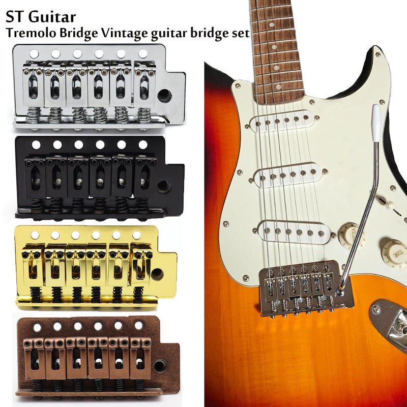 [AUSTRALIA] - 52.5mm ST Guitar Tremolo Bridge Vintage guitar bridge set for Squier/Mexico Fender Strat Stratocaster Electric Guitar Replacement (Red copper) Red copper 