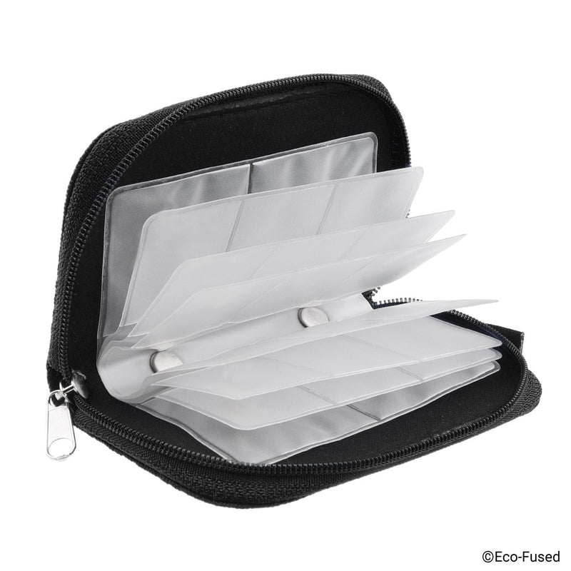 Eco-Fused Memory Card Carrying Case - Suitable for SDHC and SD Cards - 8 Pages and 22 Slots - ECO-FUSED Microfiber Cleaning Cloth Included - 2 Pack