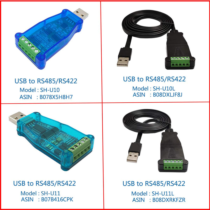 DSD TECH SH-U11L USB to RS485 RS422 Cable with FTDI FT232 Chip-1.5M/5FT (Pack of 2) 5 feet (Pack of 2)