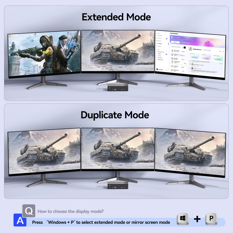 KVM Switch 3 Monitors 2 Computers with Audio, HDMI + DisplayPort Triple Monitor KVM Switches, 3 Monitor KVM Support 4K@60Hz for 2 PC Share 3 Display and 4 USB 3.0 Devices Black D General