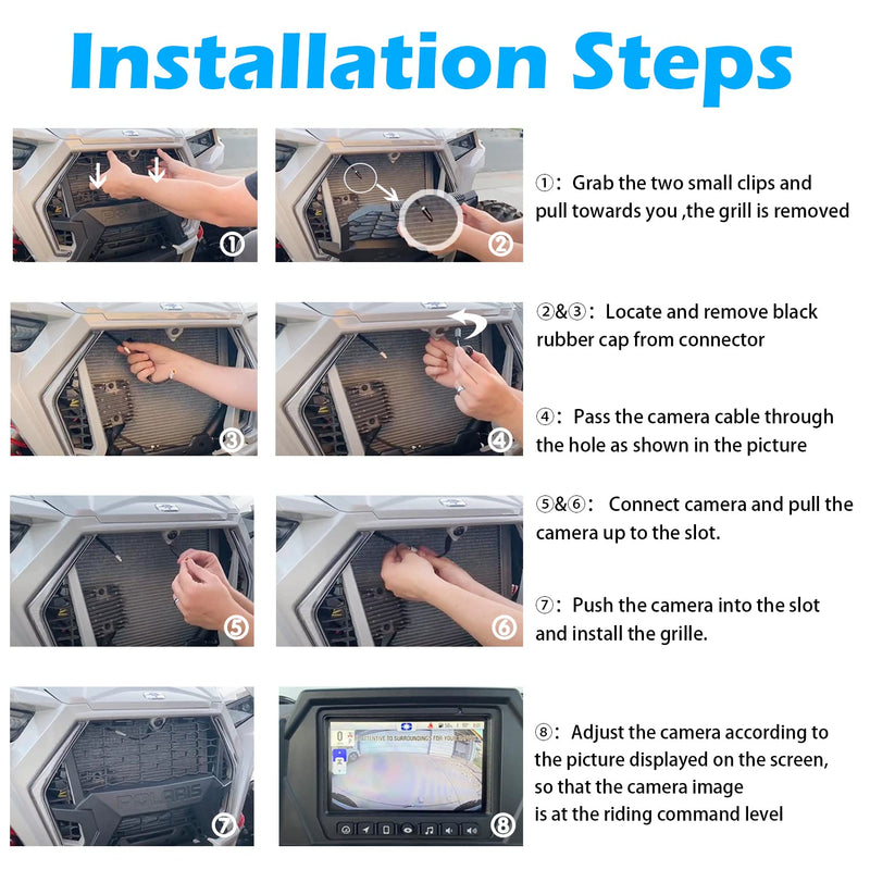 Replace for Polaris RZR Ride Command Front Camera - Plug and Play for Factory Installed 7" Ride Command (Not for Pro XP Models)