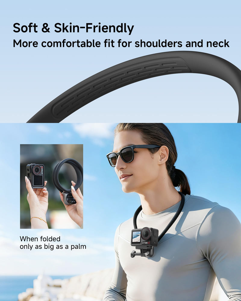 Chest Mount for GoPro - Invisible Magnetic Module & Dual-Stability Straps - Universal Hands-Free Chest Mount for Go Pro All Action Cameras & Neck Mount POV Scenarios