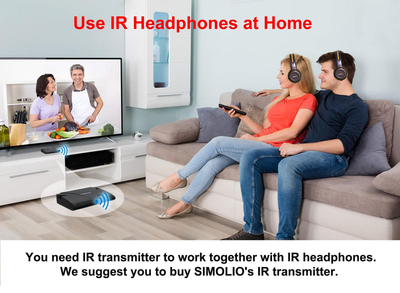 SIMOLIO IR Headphones for Car DVD, Wireless Car Headphone for Honda Odyssey | Folding 2 Channel Universal Infrared Headsets with AUX Cord & Case for uConnect, Dodge Grand Caravan, Chrysler Town & Country
