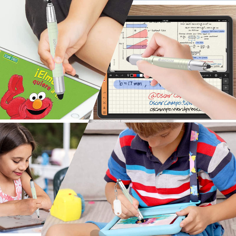 Stylus Pen for Kids Tablet, Easy Grip Stylus Pens Touch Screens Pencil for iPhone iPad Air Pro Capacitive Stylus Stylist Pen for Chromebook Android Fire Edition Tablet - Light Green
