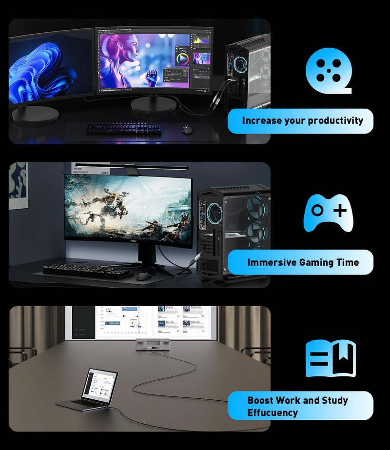 Display Port to HDMI 4K Adapter | Braided DP DisplayPort Male to HDMI Female Uni-Directional Converter for PC Dell HP AMD NVIDIA Laptop HDTV Monitor and Other Passive 1 Pack