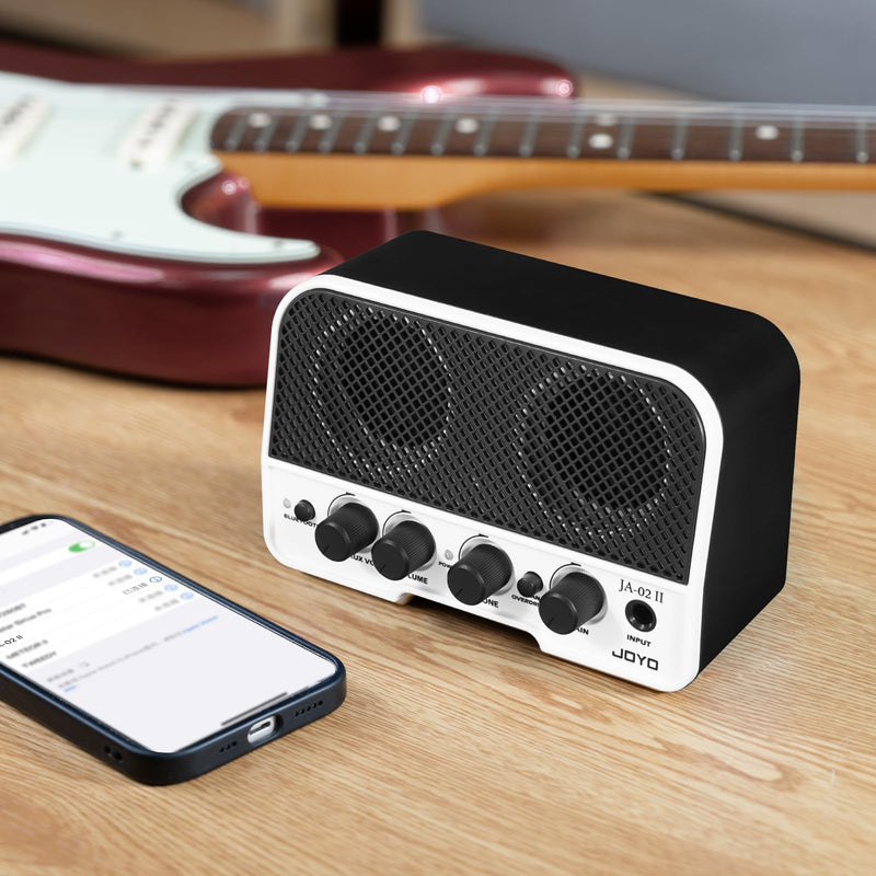 JOYO Mini Guitar Amplifier 5W Electric Guitar Amp Small Practice Amp with Bluetooth Clean & Overdrive Channels Portable Rechargeable (JA-02 II Black)