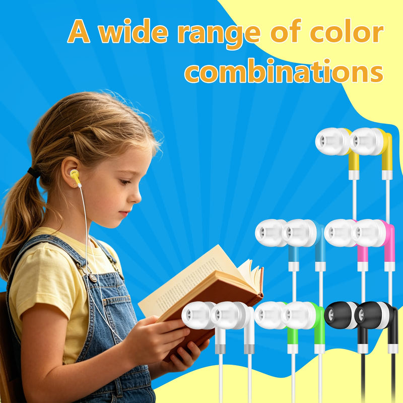 50 Pack USB C Kids Earbuds Bulk Wired for Classroom School Students | USB C Headphones Bulk. In-Ear Earbuds for School Testing Learning Music Chromebook Laptop Phone Teens Adults