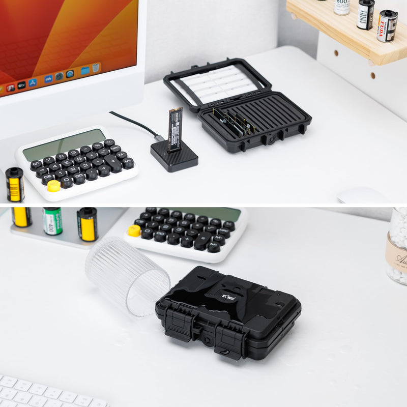 Hard + Clear：Hard M.2 SSD Holder with 4 Pack Clear Plastic SSD Cases