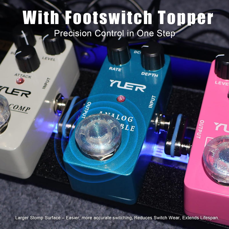 Chorus Pedal, Analog Chorus Guitar Effect Pedal for Electric Guitar with Classic BBD Chip Footswitch Cap, Aluminum Case - True Bypass RS-07