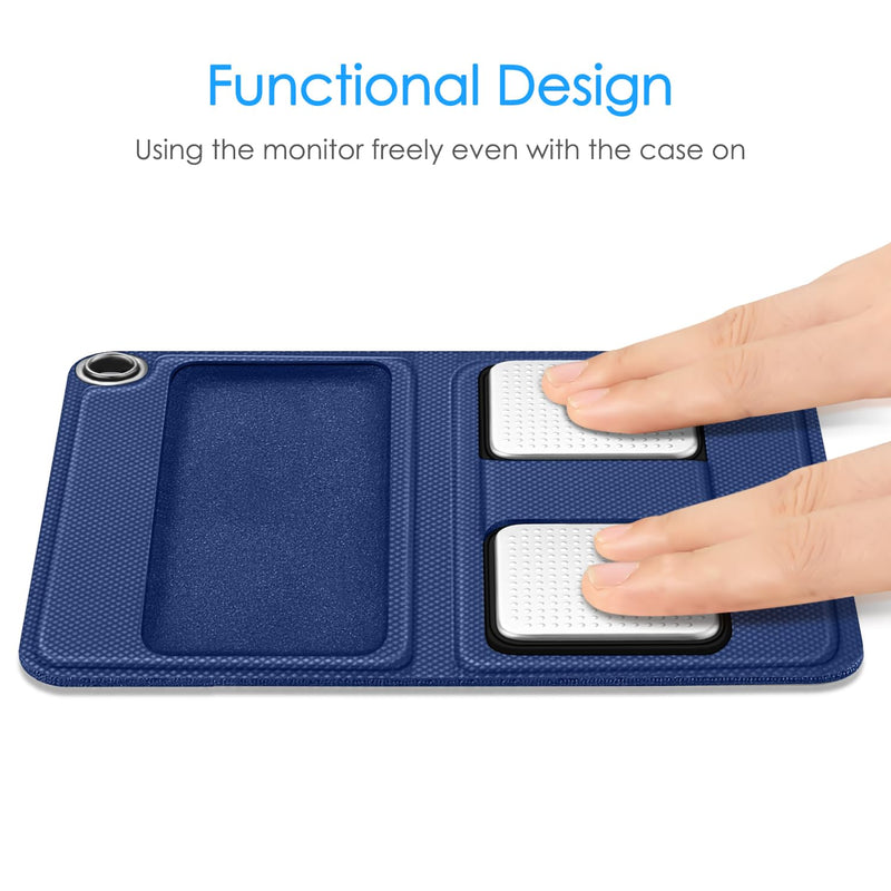 Fintie Protective Case for Alivecor Kardia Mobile, Premium PU Leather Carrying Cover with Magnetic Closure and Key Holder for KardiaMobile EKG Heart Monitor, [Not Fit KardiaMobile 6L], Navy