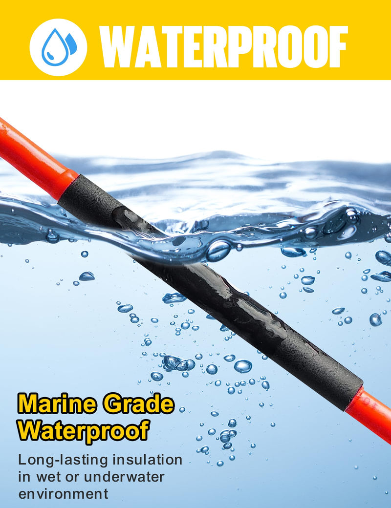 Lsnisni Heat Shrink Tubing 4:1 Diameter 12/16/20/32/40 mm, Heat Shrink Tubing with Adhesive, Heat Shrink Tubing, Black (Diameter 12 mm, 2 m)