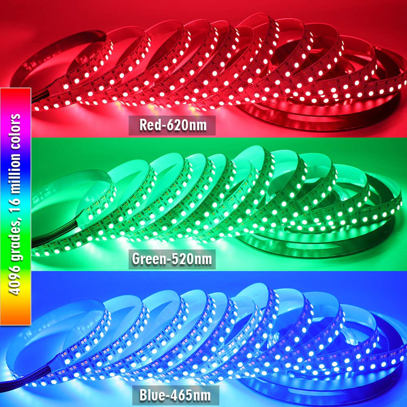 [AUSTRALIA] - DC12V RGB CCT Color Changing LED Strip Light, 5050 RGB 2835 Warm White Daylight White Double Row Super Bright RGBWW Non-Waterproof Flexible LED Tape Light(DC12V 5meter/16.4ft) DC12 V 5 m/16.4 ft 
