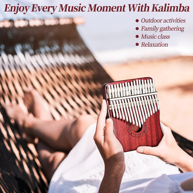[AUSTRALIA] - Kalimba Thumb Piano 17 Keys Finger piano (Wine red) Wine red 