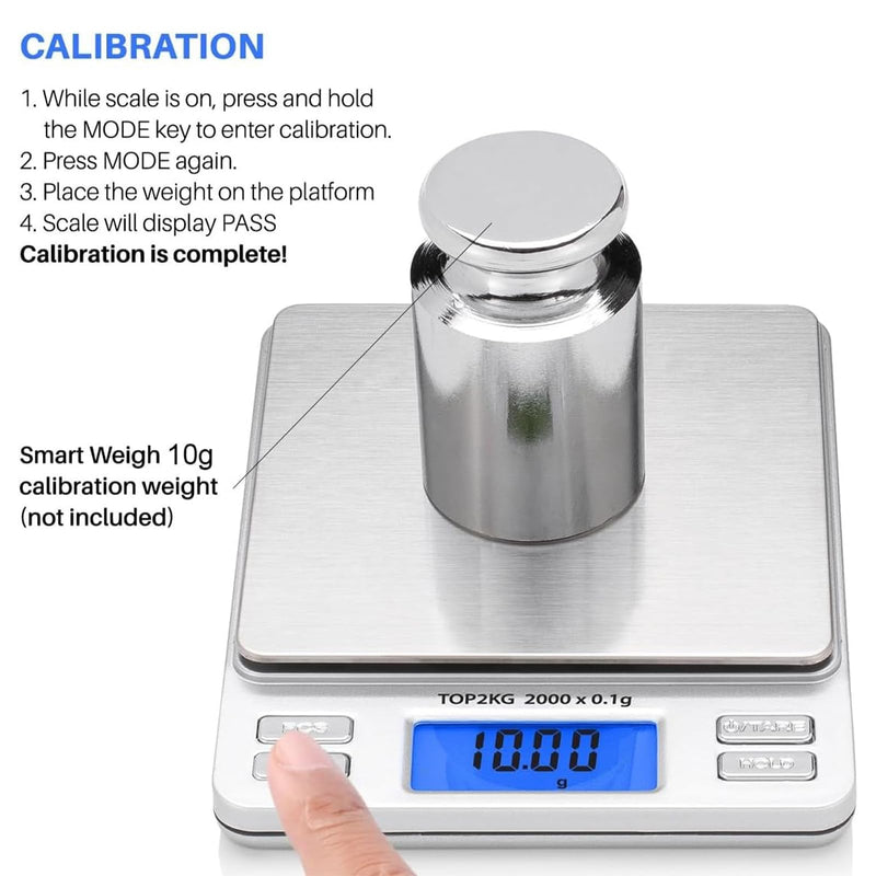 Calibration Weight Set, 5-Piece Calibration Gram Set, Measuring Weights, Set with Small Weights for Electronic Scales, Laboratory, Hobby, Crafts, 1g, 2g, 5g, 10g, 20g